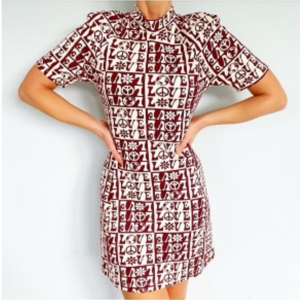URBAN OUTFITTERS Hippie Love Print Mini Dress Size Medium